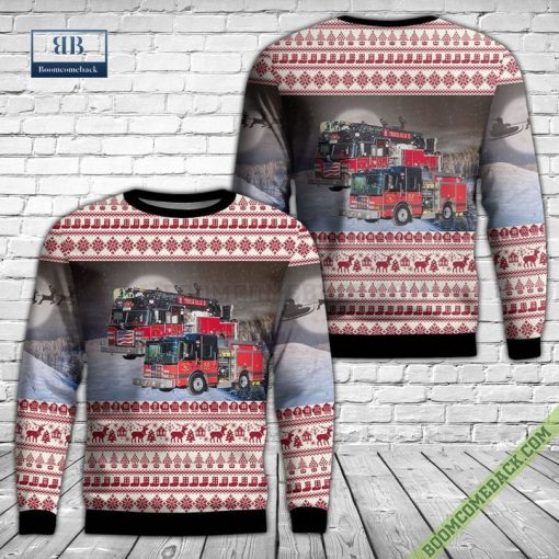 Illinois, Lincolnshire Riverwoods Fire Prevention District Ugly Christmas Sweater