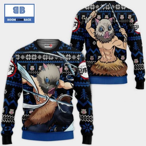 Inosuke Kimetsu No Yaiba Anime Christmas 3D Sweater