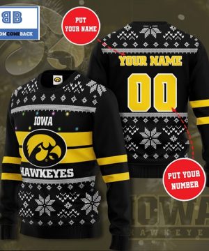 iowa hawkeyes ncaa custom name and number christmas ugly sweater 2 9YTLw