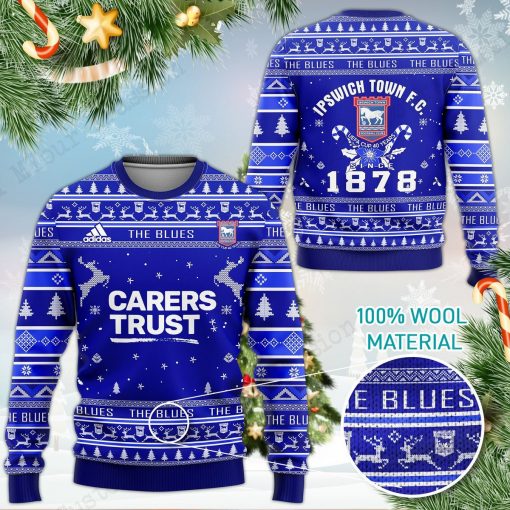 Ipswich Town FC The Blues 3D Ugly Christmas Sweater