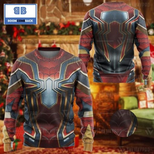 Iron Spider Man Custom Imitation Knitted Christmas 3d Sweater