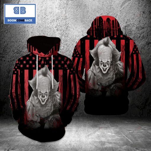 IT American Flag Halloween 3D Hoodie