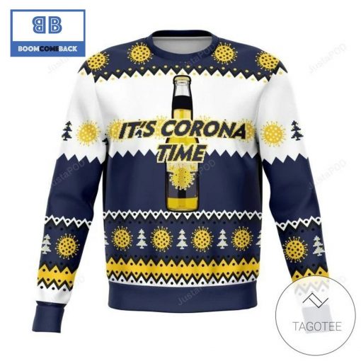 It Corona Time Beer Christmas 3D Sweater