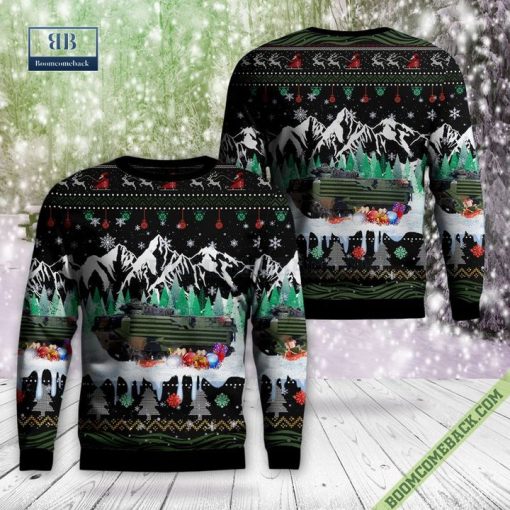 Italian Army AAV7-A1 Amphibious Assault Vehicle Ugly Christmas Sweater