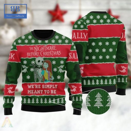 Jack And Sally We’re Simply Meant To Be Ugly Christmas Sweater