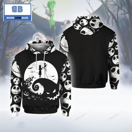 Jack Skellington And Sally 3D Halloween Hoodie