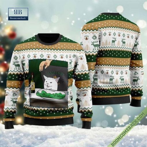 Jameson Irish Whiskey Cat Meme Christmas Ugly Sweater