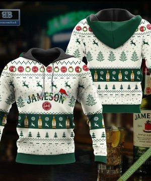 Jameson Santa Hat Christmas Ugly Christmas Sweater Hoodie Zip Hoodie Bomber Jacket