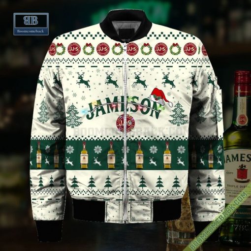 Jameson Santa Hat Christmas Ugly Christmas Sweater Hoodie Zip Hoodie Bomber Jacket