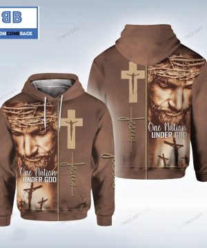 Jesus One Nation Under God 3D Hoodie