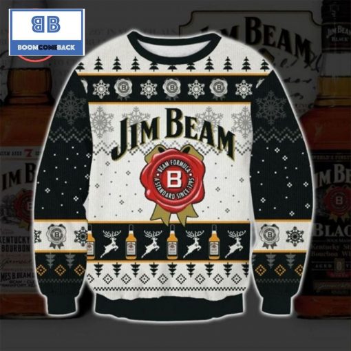 Jim Beam Bourbon Whisky Christmas Black 3D Sweater