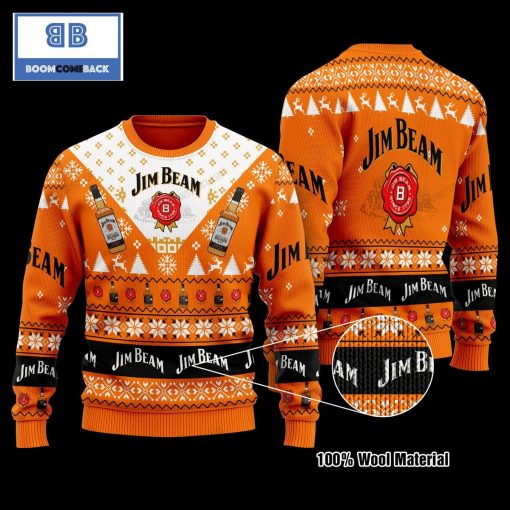 Jim Beam Bourbon Whisky Christmas Orange 3D Sweater