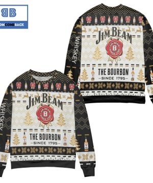 jim beam bourbon whisky christmas since 1795 pine tree pattern 3d sweater 2 WqyuU