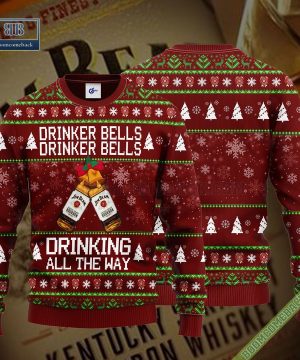 Jim Beam Drinker Bells Drinker Bells Drinking All The Way Ugly Christmas Sweater