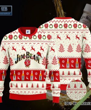 Jim Beam Santa Hat Christmas Ugly Christmas Sweater Hoodie Zip Hoodie Bomber Jacket