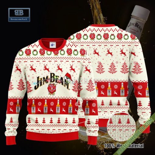 Jim Beam Santa Hat Christmas Ugly Christmas Sweater Hoodie Zip Hoodie Bomber Jacket