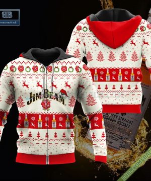 jim beam santa hat christmas ugly christmas sweater hoodie zip hoodie bomber jacket 3 b3f1C