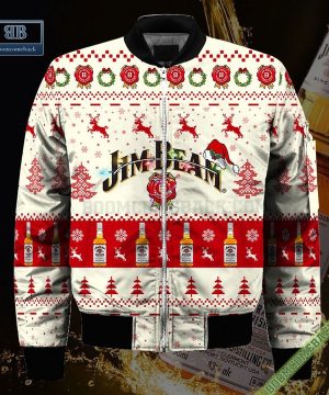 jim beam santa hat christmas ugly christmas sweater hoodie zip hoodie bomber jacket 4 ZVdLw