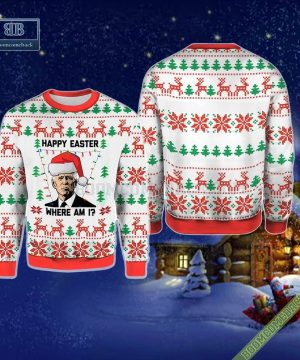 Joe Biden Happy Easter Where Am I Ugly Christmas Sweater