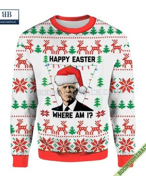 Joe Biden Happy Easter Where Am I Ugly Christmas Sweater