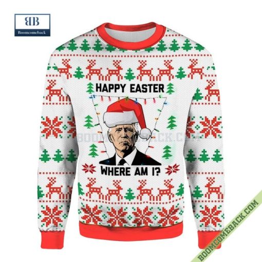 Joe Biden Happy Easter Where Am I Ugly Christmas Sweater