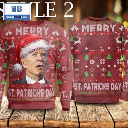 Joe Biden Merry St Patrick’s Day FJB 3D Christmas Sweater Style 2