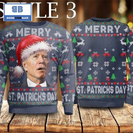 Joe Biden Merry St Patrick’s Day FJB 3D Christmas Sweater Style 3