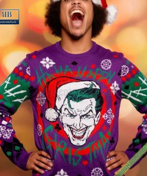 Joker With Santa Hat Ha Ha Happy Christmas Ugly Sweater