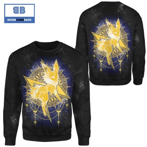 Jolteon Starry Pokemon Anime Christmas 3D Sweatshirt