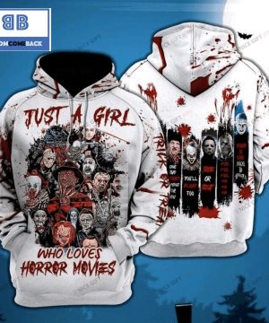 Just A Girl Who Loves Horror Movies Custom Name Halloween 3D Hoodie