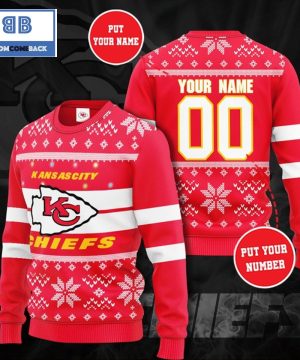 kansas city chiefs nfl custom name and number christmas ugly sweater 2 uvvMO