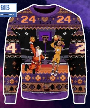 Kobe Bryant And Santa Play Basketball Christmas Ugly Sweater