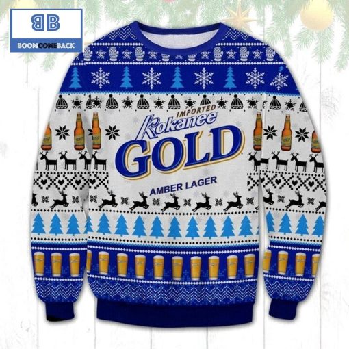 Kokanee Gold Amber Lager Ugly Christmas Sweater