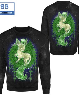 Leafeon Starry Pokemon Anime Christmas 3D Sweatshirt