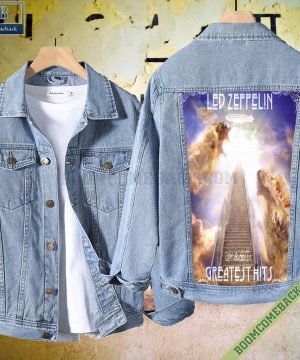 led zeppelin greatest hits denim jacket 3 8SLLL