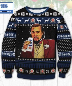 Leo Laughing Miller Lite Beer Christmas Ugly Sweater