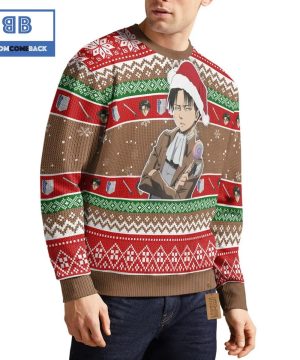 Levi Ackerman Attack On Titan Anime Christmas Custom Knitted 3D Sweater