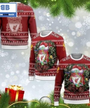 liverpool logo santa claus hat 3d christmas sweater 2 bE7XI