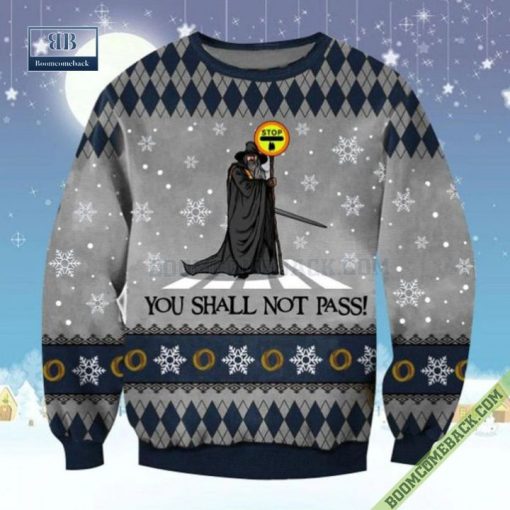 Lord of the Ring You Shall Not Pass Ugly Christmas Sweater