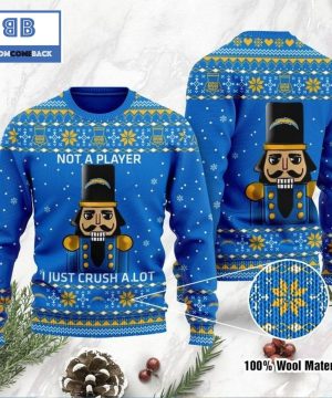 Los Angeles Chargers Not A Player I Just Crush Alot Ugly Christmas Sweater