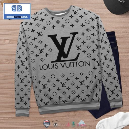 Louis Vuitton Grey 3D Ugly Sweater