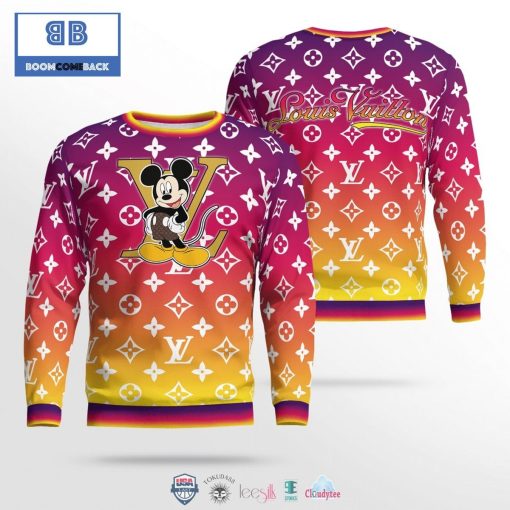 Louis Vuitton Mickey Mouse Gradient 3D Ugly Sweater