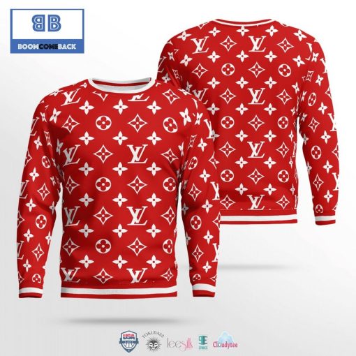 Louis Vuitton Red 3D Ugly Sweater