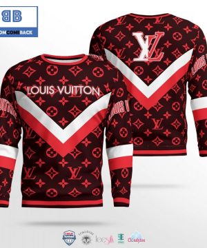 louis vuitton white red 3d ugly sweater 2 NPyby