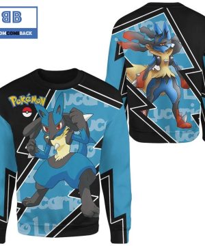 Lucario Pokemon Anime 3D Christmas Sweatshirt