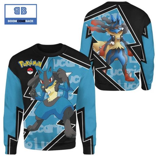 Lucario Pokemon Anime 3D Christmas Sweatshirt