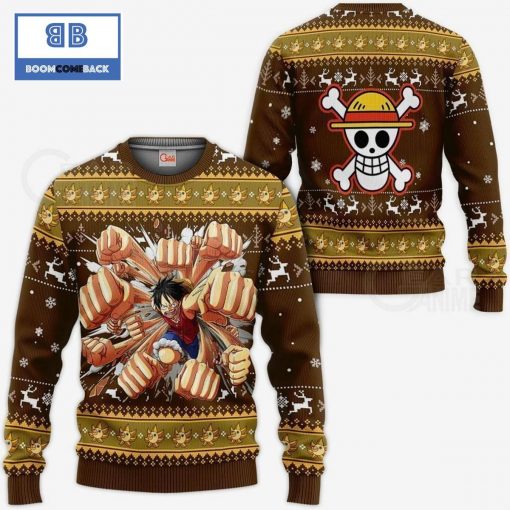 Luffy Gomu Gomu One Piece Anime Ugly Christmas Sweater