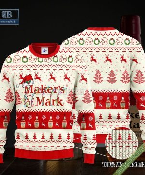 Makers Mark Santa Hat Christmas Ugly Christmas Sweater Hoodie Zip Hoodie Bomber Jacket