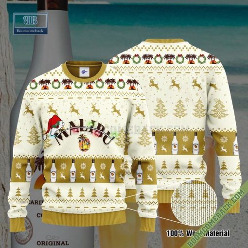 Malibu Rum Santa Hat Christmas Ugly Christmas Sweater Hoodie Zip Hoodie Bomber Jacket