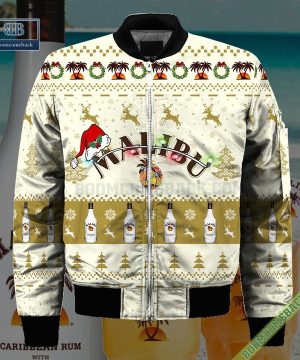 malibu rum santa hat christmas ugly christmas sweater hoodie zip hoodie bomber jacket 4 WGSIF